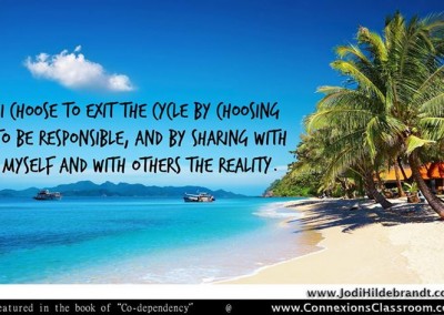 I choose to exit the cycle by choosing to be responsible, and by sharing with myself and with other the reality.