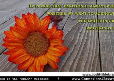 It is true that emotion is always present; whether we want to acknowledge the emotion or not, emotion is there.