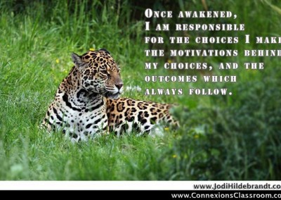 Once Awakened I am responsible for the choices I make, the motivations behind my choices, and the outcomes which always follow.